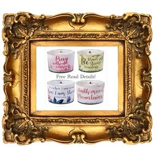 🆕🆓AUCTION PRICE👩🏻‍⚖️ FREE🤗 Inspirational Religious Jar Candles, 3 oz.